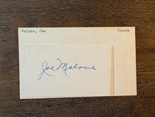 Joe Malone Montreal Canadiens HOF signed autographed Hockey 3x5 index card cut