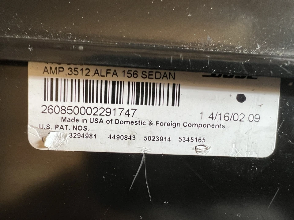 Amplificador de audio ALFA ROMEO 156 2002 GH-932AXA 60677061 [Usado] [PA96391094] Foto 4 de 4