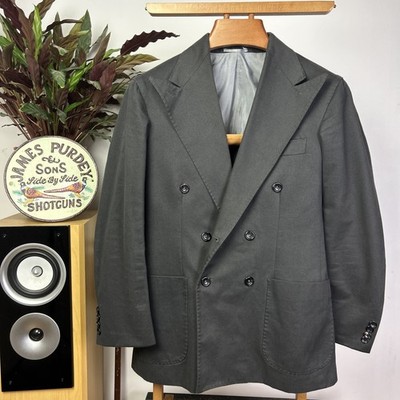 NATALINO (36/38S) Zweireiher Gebürstete Baumwolle Grau Sport Mantel Blazer Jacke