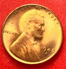 1948-S Lincoln Wheat Cent Penny GEM RED BU From an Original Bank Roll