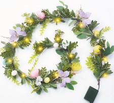 Easter Egg Garland with Lights, 6FT Spring Floral 6FT-B, Green