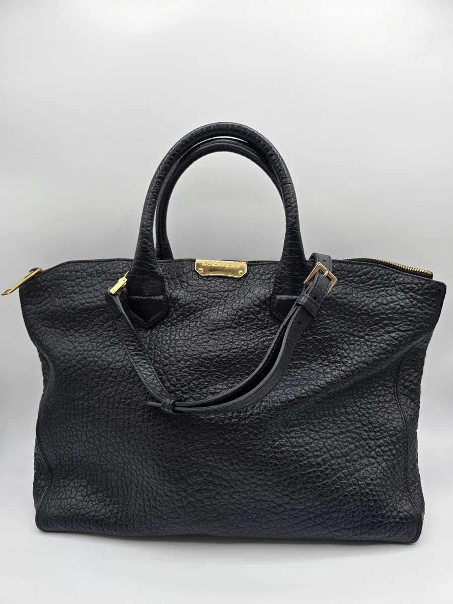 Authentic Burberry Dewsbury Black Grained Leather Shoulder bag