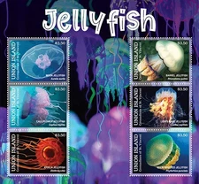 Union Island 2022 - Jelly Fish Marine Life - Sheet of 6 Stamps - MNH