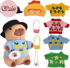 Cute Capybara Plush with 9 Pcs Clothes Accessories, Soft Capybara Stuffed Anim