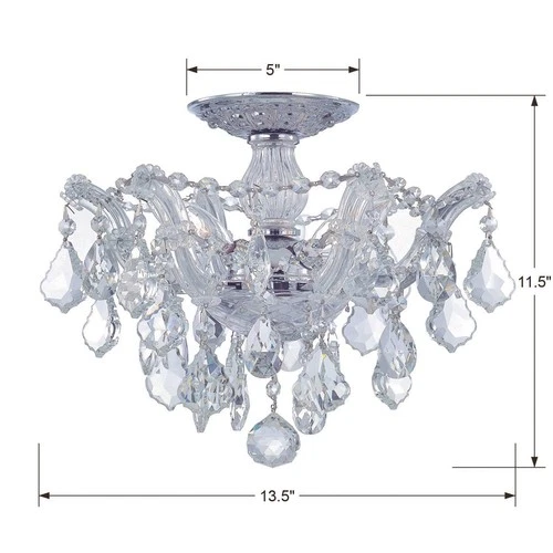 Crystorama Maria Theresa 13 1/2" Wide Chrome Ceiling Light - Picture 5 of 6