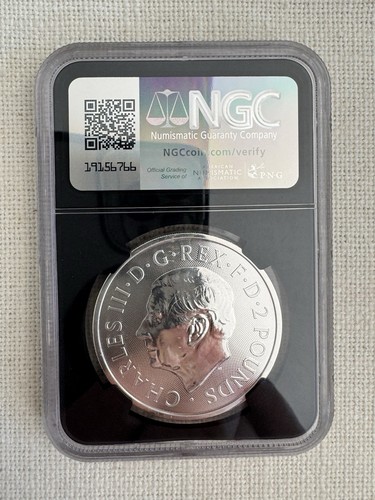 2024 Great Britain 1oz Liberty and Britannia Silver Coin - Graded MS70 by NGC - Picture 2 of 3