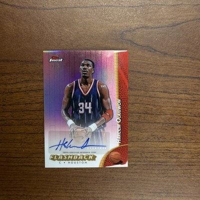 Hakeem Olajuwon   Topps Finest Flashback Autographs   Gold Refractor 1/5!