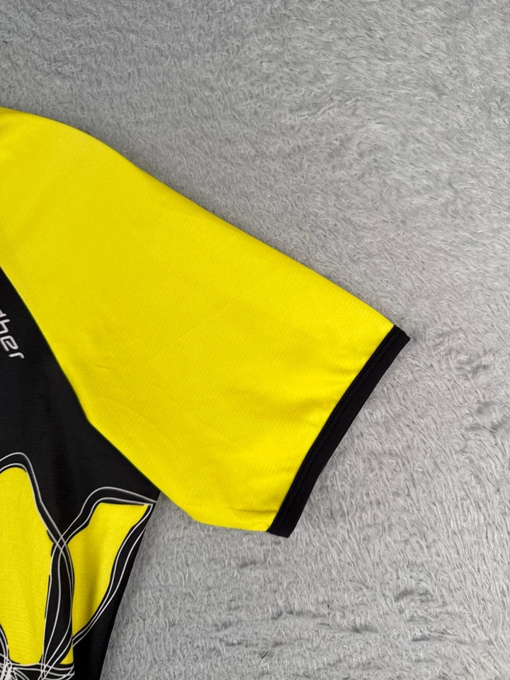 Camiseta deportiva de ciclismo Bellwether para mujer pequeña negra amarilla 1/2 cremallera manga corta floral Foto 2 de 4