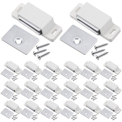 Moxweyeni 24 Pack Cabinet Magnets Magnetic Door Catch 15lb Single Zinc White