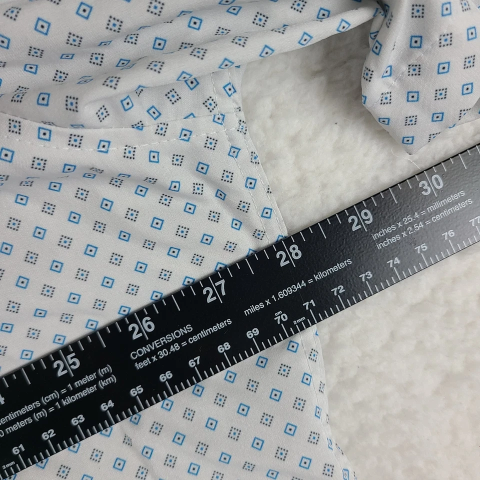 Kenneth Cole Shirt Mens 3X Blue Slim Fit Casual Awearness Button Up Short Sleeve - Image 4 of 4