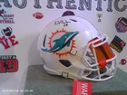 De'Von Achane F/S Signed Dolphins Rave Authentic Helmet Beckett COA w/visor