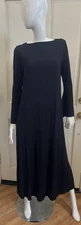 SHEBIRD NEW! Black Jersey Long Sleeve Maxi Shift Dress w/ Inner Bra Sz 4 US 8