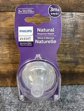 Philips Avent Natural Response Nipple Flow 3m Baby Bottle Nipples 2 Pack New