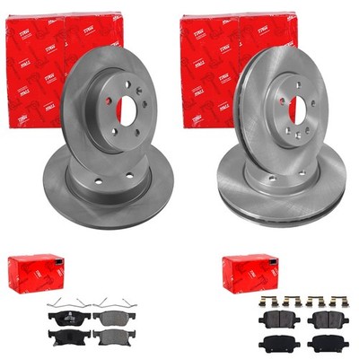 TRW BREMSSCHEIBEN + BELÄGE VORNE + HINTEN passend für OPEL ASTRA K Limo Kombi