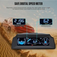 Car Obd Gauge Hud Head-up Digital Speedometer Slope Display Code Kit Universal