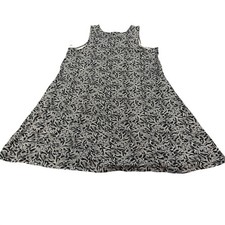 Old Navy Womens XL Black White Floral Sleeveless Swing Dress 551766-03-1 NEW