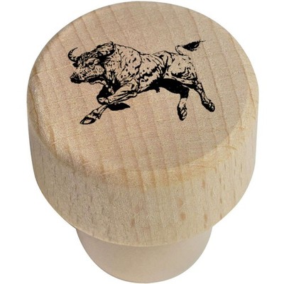 Flaschenverschluss / Korken aus Holz 19 mm ''Stier Bull Jumping'' (BS00029117)