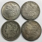 Morgan Silver Dollars:  1889-S EF, 1894-S Fine, 1896-S EF-Details & 1897-O AU