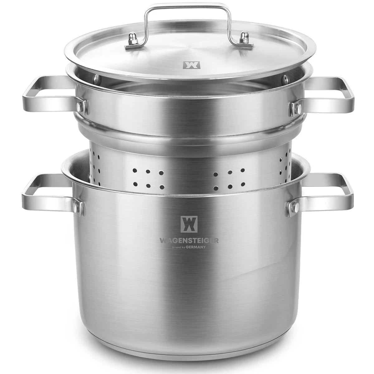 WAGENSTEIGER Premium Stainless Steel Asparagus Vegetable Tall Steamer Pot Spaghe