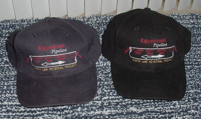 2 Rare ExxonMobil North Line Reversal Project Exxon Oil Gas Pipeline TX LA Hats