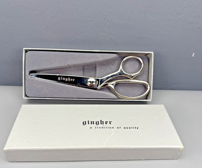 Gingher Sewing Pinking Shears G-7P Right Hand Vintage w/Box Made in Brazil