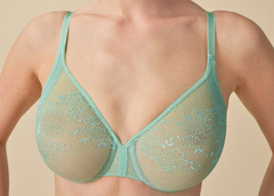 Gossard Lace Glossies Bra & Knickers Set 32c Bra XS Thong & XS Brief  Mint Green