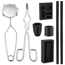 8 Pcs Crucible kit, Graphite Torch Melting Casting Kit- Gold Black