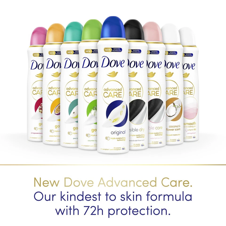 6x Dove Anti-Perspirant Advanced Care Original 72H Deodorant for Women, 150ml - Image 4 of 4