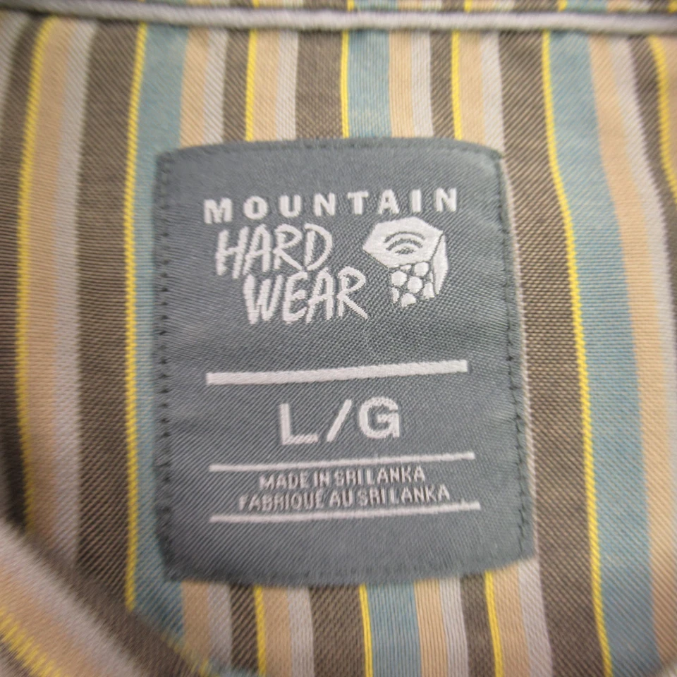 Camisa Mountain Hardwear Para Hombre Grande Manga Larga Botón Frontal Rayas Bolsillo Foto 4 de 4