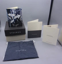 Steuben Glass EMPTY Grey Presentation Box w/ Pouch & Paperwork