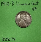1913-D Lincoln Wheat Cent / Penny 1c Vg Very Good