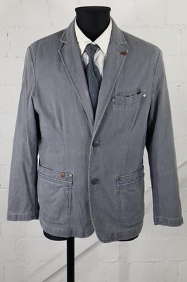 Peckott blau-graues Sakko Gr.25/M Baumwolle Elasthan