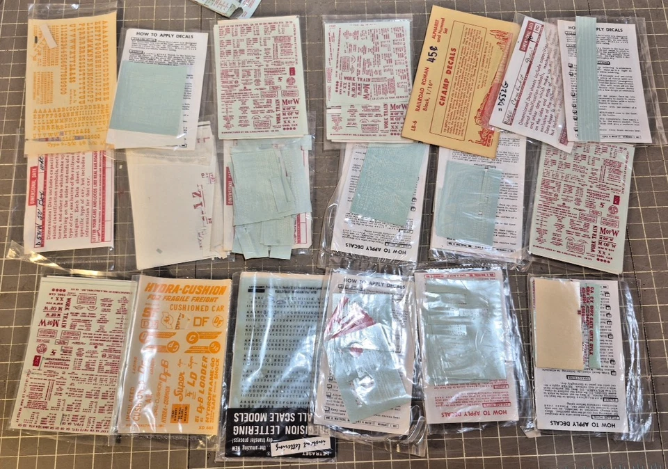 Lot of 1970s Model Train Decals Champ Walthers Etc - 1 Pound f - Image 3 of 4