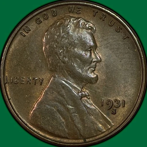 1931-S Red Brown Lincoln Wheat Cent Uncirculated UNC Coin #38502