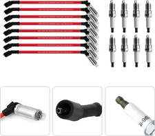 For Chevy GMC 4.8L 5.3L 6.0L V8 High Performance 8x Spark Plugs and 8x Wires Set