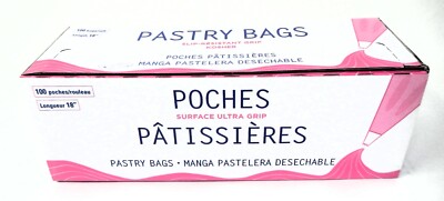 SKS 18'' Disposable Slip-Resistant Grip Kosher Pastry Bags 100 Bags