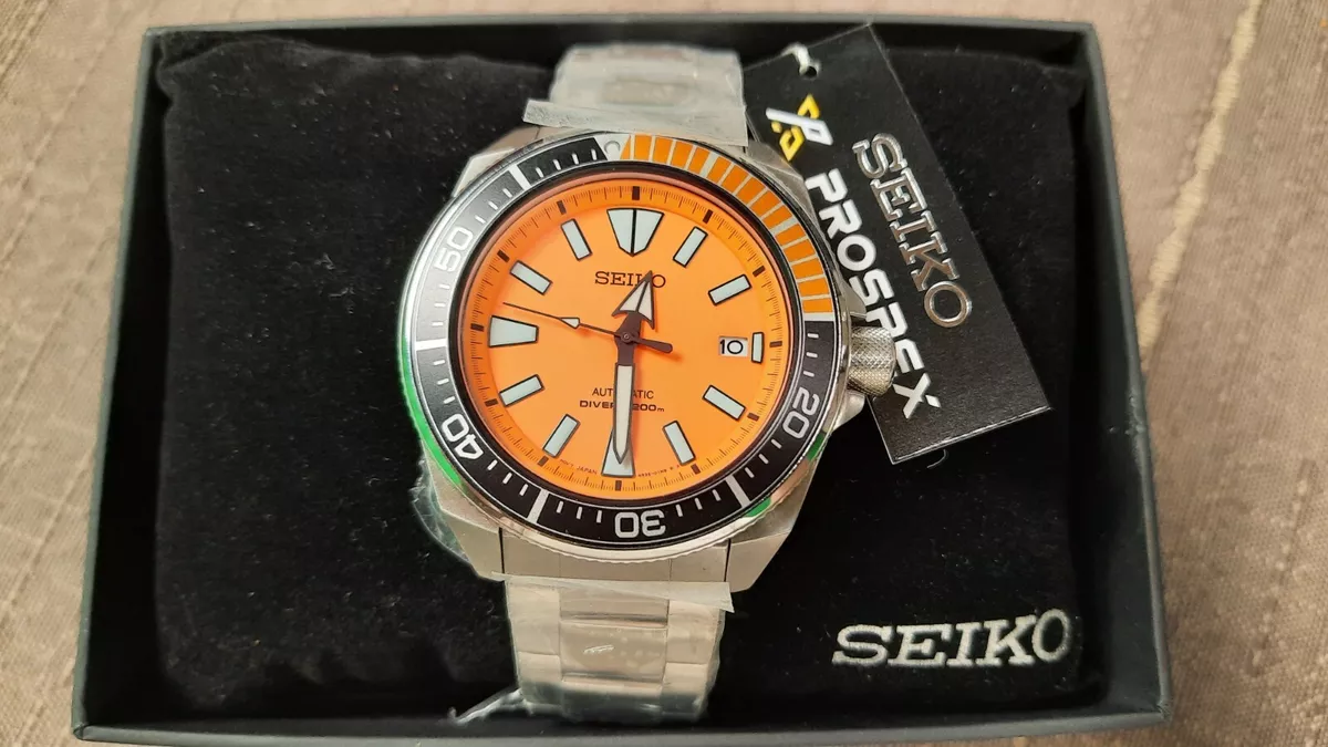 SALE SEIKO SAMURAI ORANGE SRPB97 SRPC07 DIVER Automatic UNIQUE watch