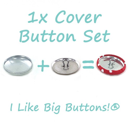 100 Cover Buttons - Choose FLAT or WIRE Back - Size 45 (1 1/8"/28mm) Fabric SELF - Picture 6 of 11