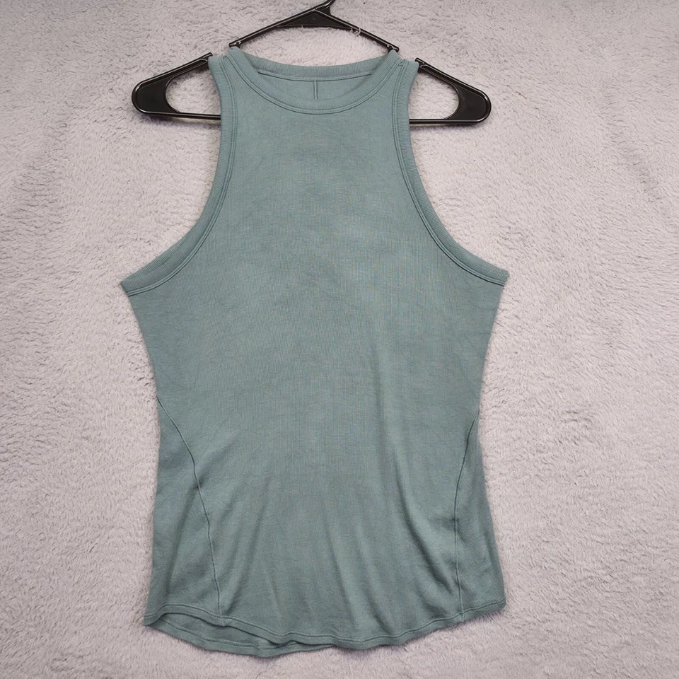 Lululemon Hold Tight Tank Top Womens 6 Green Knit Stretch Athleisure Performance - Image 2 of 4