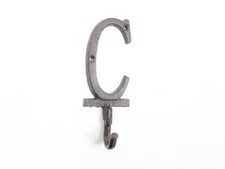  Pack Of 2 Cast Iron Letter C Alphabet Wall Hook 6""