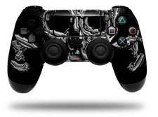 Skin for Playstation 4 Sony PS4 Controller Chrome Skull on Black