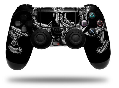 Boîtier Complet avec Boutons pour Manette sans Fil Sony Playstation 4 JDM-011 JDM-001 Motif tête de Mort Blanc