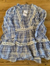 Free People Cotton Chambray Combo Dress New With Tags Size XS
