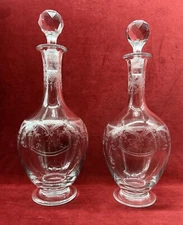 SAINT LOUIS MANON DECANTER CARAFE WINE DECANTER CRYSTAL ENGRAVED 3753 LOUIS XV XVI