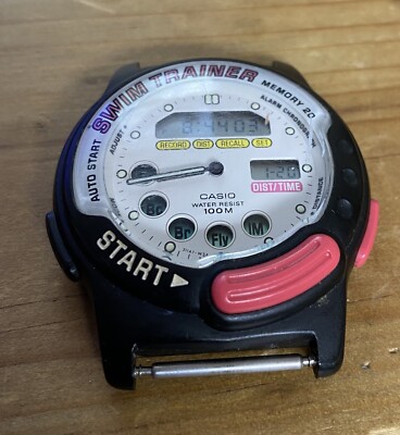 Vintage 1990s CASIO Swim Trainer ana digi Chrono SWM-100(Read