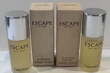 Calvin Klein Escape 2 x 0.5oz EDT Splash For Men Read Listing Old Formula NIB