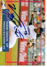 Vladimir Gutierrez 2018 Pensacola Blue Wahoos Signed Card