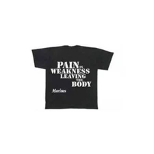 Rothco Black Marines Pain is Weakness T-Shirt - 60417 - Small