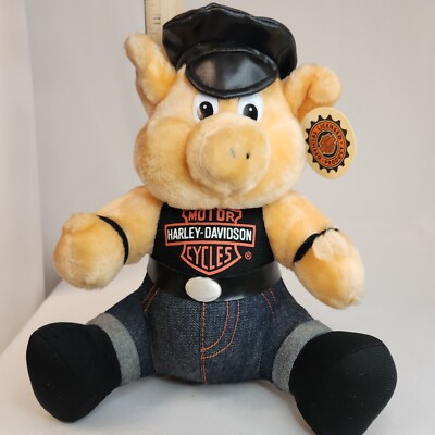 Harley Davidson Motorcycle Hog Biker Pig 10 Inch Plush Stuffed