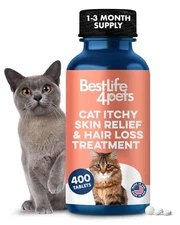 Cat Itchy Skin Relief & Hair Loss Treatment, Holistic Allergy Relief for Cats